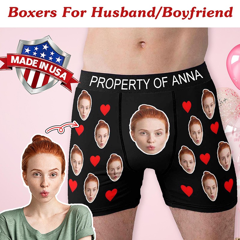 Personalized Boxers for Husband Custom Face Underwear Funny Wedding Gift for Bridegroom Anniversary Gift