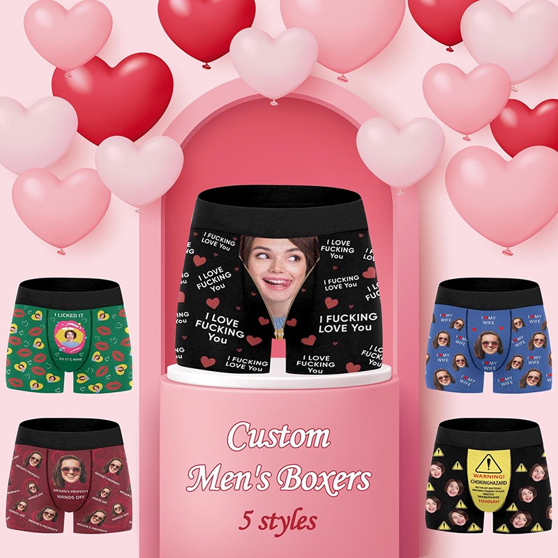 Personalized Face Boxer Men Boxer Briefs Funny Valentine's Day Wedding Gift Valentine's Day gift