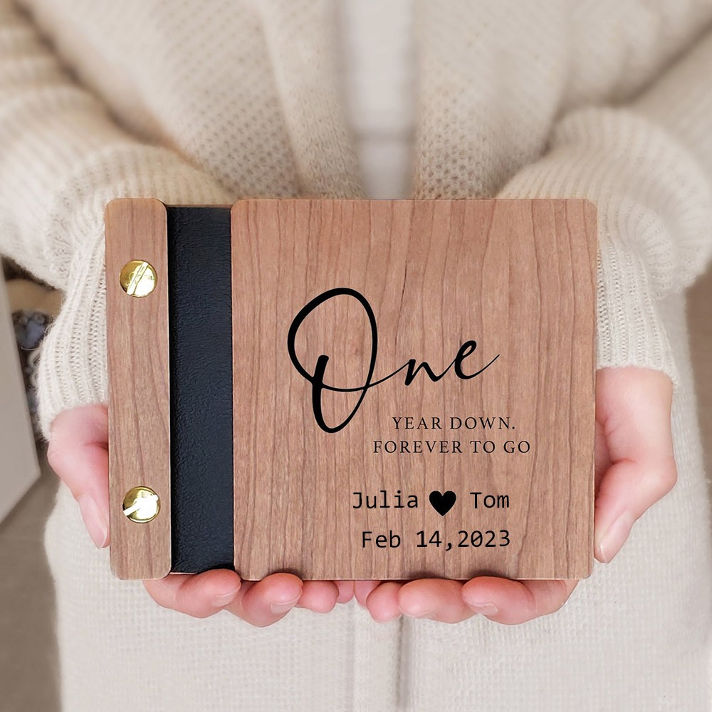 Personalized Wooden Photo Album Valentine's Day Anniversary Gift