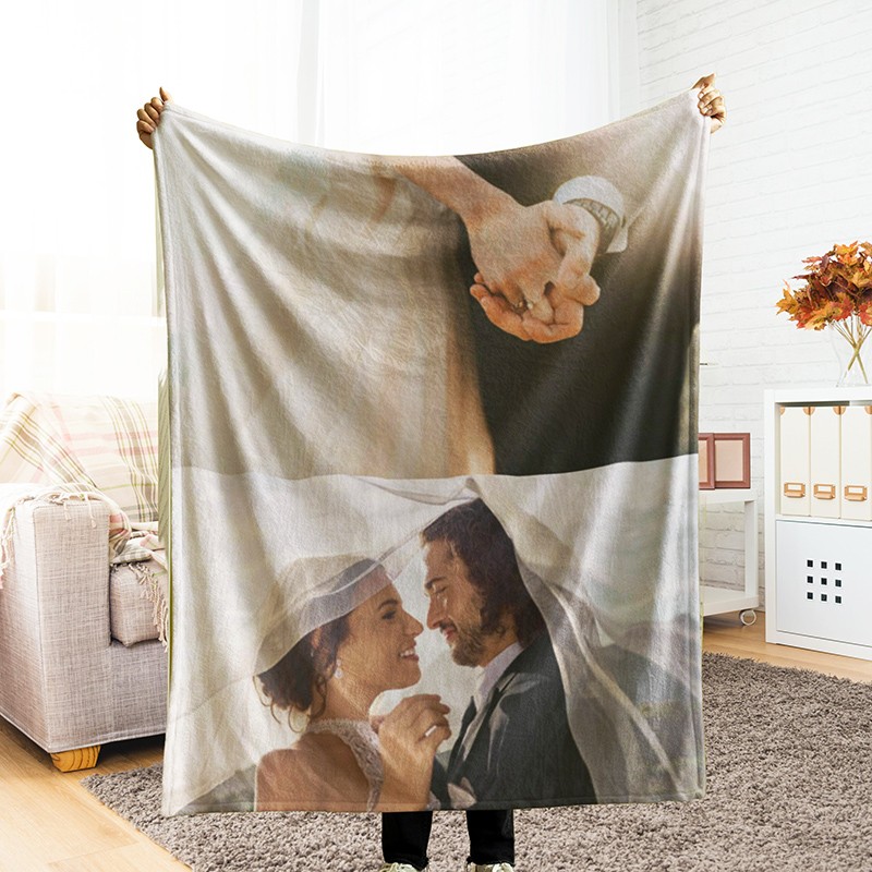 Personalized Photo Collage Text Blanket Family Photo Memorial Blanket Anniversary Christmas Gift Special Memory Keepsake for Wedding