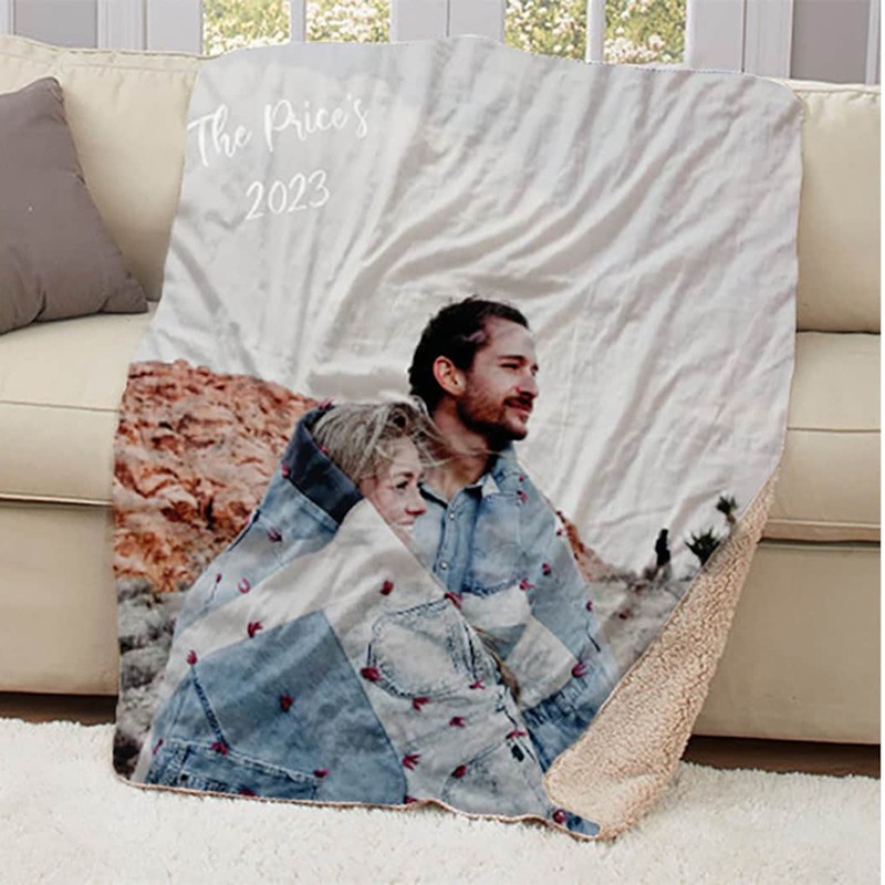 Personalized Picture Collage Text Blanket Family Photo Memorial Blanket Anniversary Christmas Gift