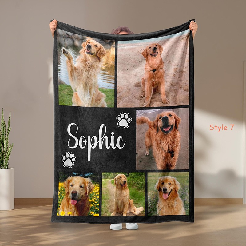 Personalized Picture Collage Text Blanket Family Photo Memorial Blanket Anniversary Christmas Gift