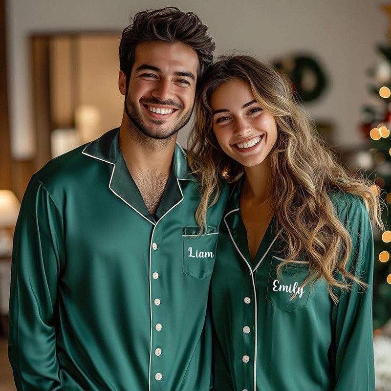 Personalized Family Matching Satin Pajamas Christmas Pajamas for kids Whole Family Xmas Gifts