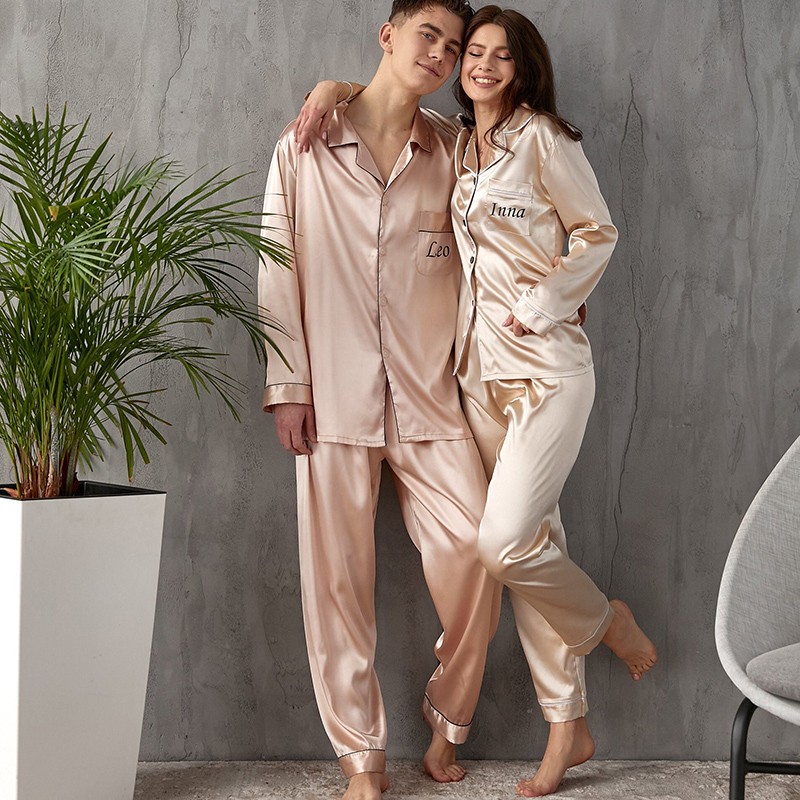 Xmas Satin Customized Family Matching Pajamas Whole Family Xmas Eve Gift