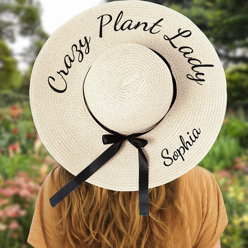 Personalized Floppy Beach Hat  Honeymoon Beach Hat with Name Bachelorette Trip Bride to be Gift