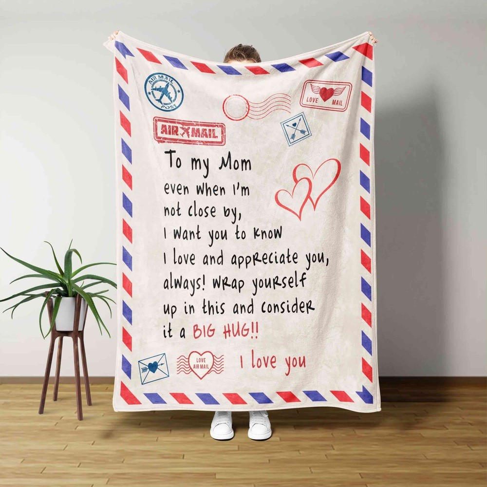 Personalized Envelope Blanket To My Mom Blanket Letter To Mom Blanket For All Season Mother's Gift