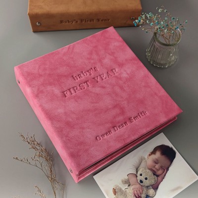 Personalized Genuine Leather Baby Photo Album New Mom Mother's Day Gift For Daughter Wife